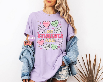 My Students Are My Valentines Shirt, Valentine Teacher Gift, Teacher Hearts Valentine's Day Shirt,Loved Teacher Shirt,Teacher Gift for Shirt