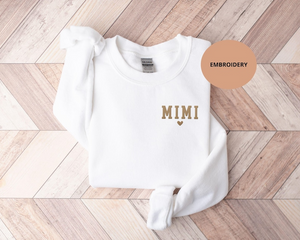 Mimi Embroidered Sweatshirt Mimi Embroidery Sweater New Mimi Gifts Baby Announcement Pregnancy Reveal Promoted to Grandma Mimi Crewneck