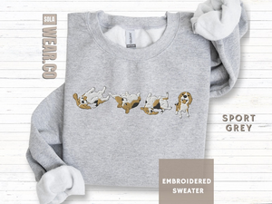 Beagle Embroidered Crewneck Sweatshirt, Dog Mom Dad Gift, Trendy Happy Smiling Puppy Sweater, Cute Pet Lover Present, Fathers Day, Mothers