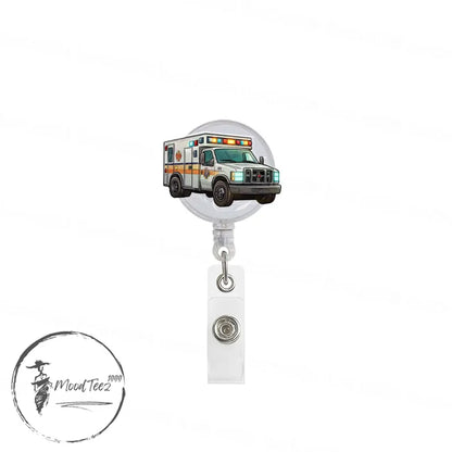 Ambulance Badge Reel, Retractable ID Holder, Emergency Medical Badge Holder, Unique Nurse Badge Reel