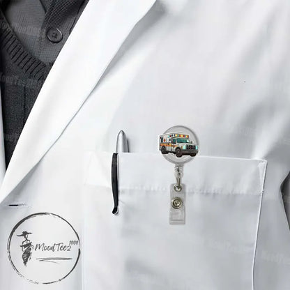 Ambulance Badge Reel, Retractable ID Holder, Emergency Medical Badge Holder, Unique Nurse Badge Reel