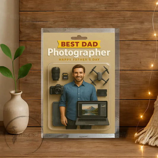Best Dad Photographer Gift – Custom Father's Day Acrylic Block for Camera Lover Dad, Unique Gift Idea for Photographer Father