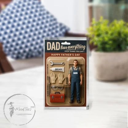 Dad Fixes Everything – Personalized Acrylic Block for Father's Day, Custom Handyman Gift with Dad Name, Toolbox & Repair Tools