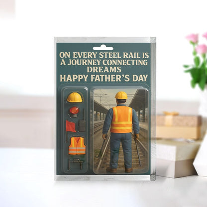 Personalized Railroad Dad Acrylic Block – Father’s Day Gift for Railway Worker | Steel Rail Journey Display Keepsake for Engineer