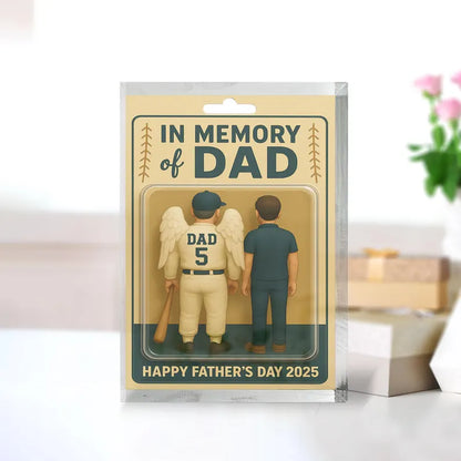 Personalized Memorial Father’s Day Gift – In Memory of Dad Acrylic Block – Custom Remembrance Keepsake from Son – Baseball Tribute for Dad