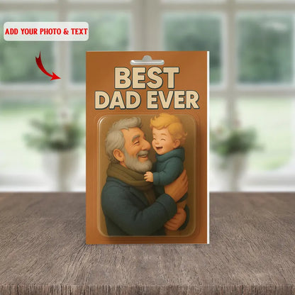 Personalized Best Dad Ever Acrylic Block – Custom Hug Scene with Child – Unique Father’s Day or Birthday Gift, Add Your Photo & Text