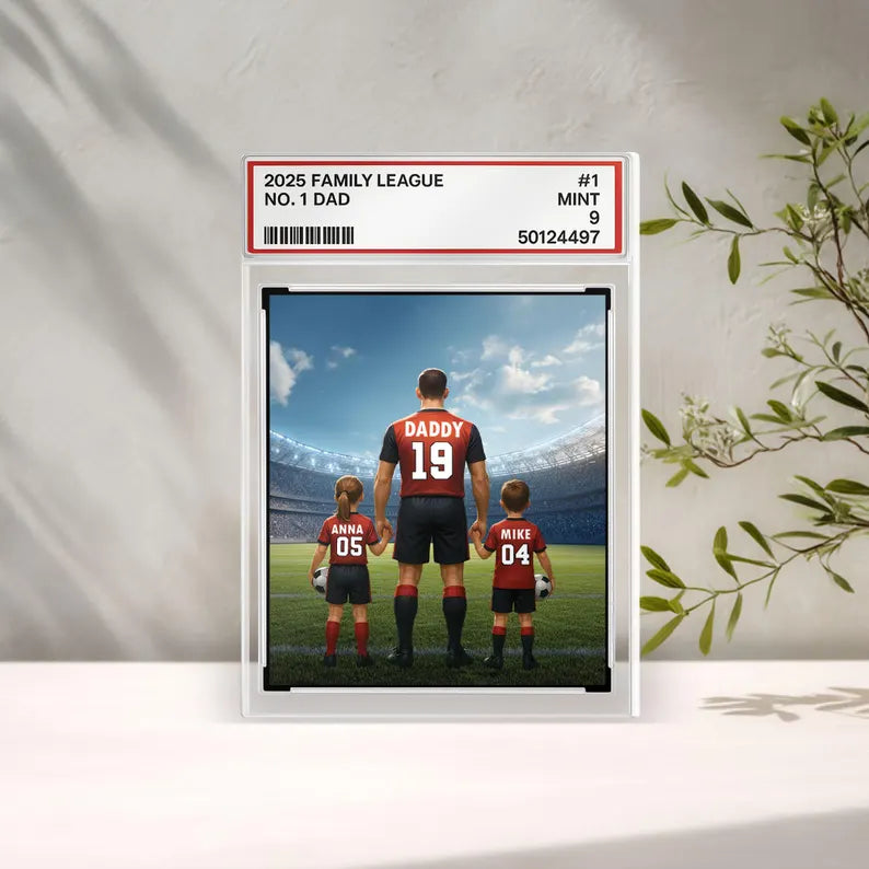 Personalized Soccer Gift for Dad and Kids,Custom Acrylic Block with Names & Jerseys,Father’s Day Sports Keepsake for Daddy 2025,Gift For Dad