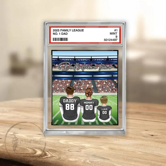 Daddy's Dream Team No. 1 American Football Acrylic 2D Block, Sport Dad Decor, Dad & Kids Plaque, Custom Father's Day Gift from Son Daughter