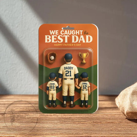 We Caught the Best Dad Baseball Acrylic Block Plaque Custom Figure Personalized, Personalized Father's Day Gift for Dad, Gifts for Husband