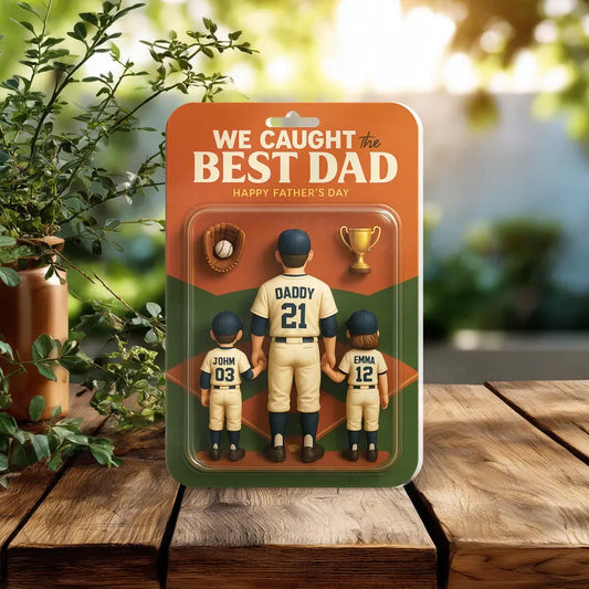 We Caught the Best Dad Baseball Acrylic Block Plaque Custom Figure Personalized, Personalized Father's Day Gift for Dad, Gifts for Husband