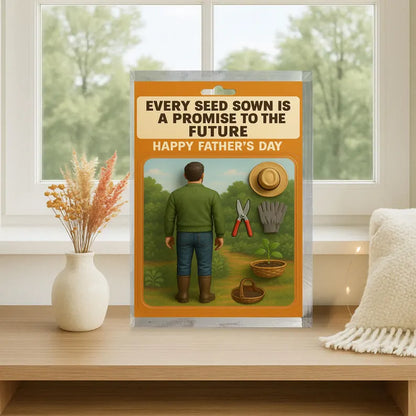 Personalized Gardener Dad Acrylic Block – Father’s Day Gift for Plant Lover | Custom Garden Tools Display Keepsake for Nature-Growing Father