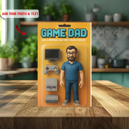 Personalized Game Dad Acrylic Block – Retro Gamer Figurine with Console, Controller & Screen – Fun Father’s Day or Birthday Gift for Dad