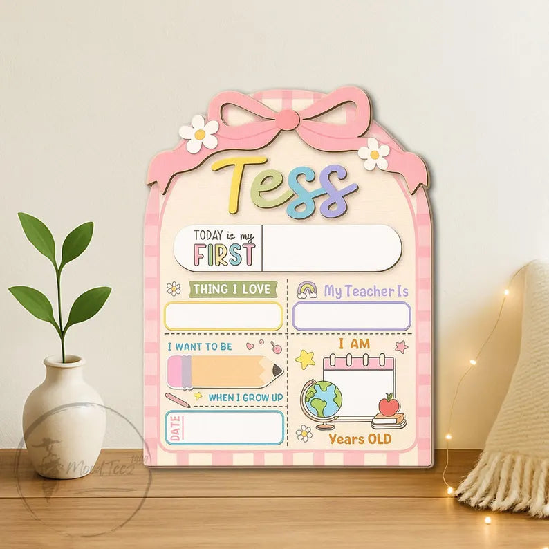 Customized First And Last Day School Sign, Back to School Sign, Kindergarten 1st Day of School Sign, First Day School Wooden School Board
