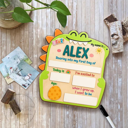 Personalized First Day School Sign, Back to School Sign, Kindergarten 1st Day of School Sign Reusable, Custom First Day School Sign