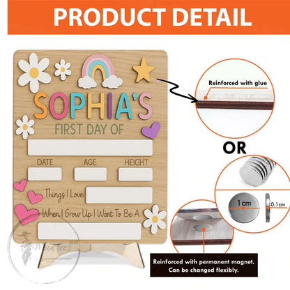 Customized First And Last Day School Sign, Back to School Sign, Kindergarten 1st Day of School Sign, First Day School Wooden School Board
