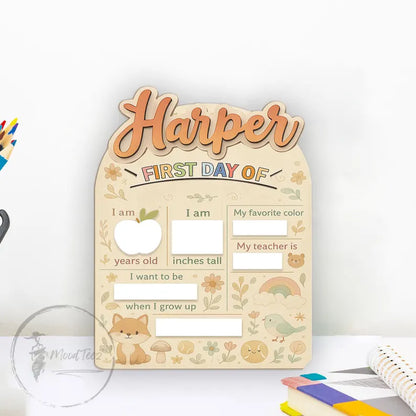 Personalized First Day School Sign, Back to School Sign, Kindergarten 1st And Last Day of School Sign, Pre-K First Day School Wooden Sign