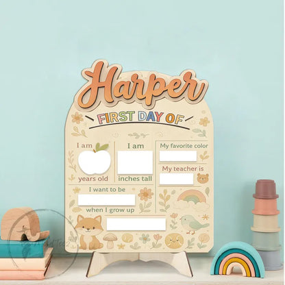 Personalized First Day School Sign, Back to School Sign, Kindergarten 1st And Last Day of School Sign, Pre-K First Day School Wooden Sign