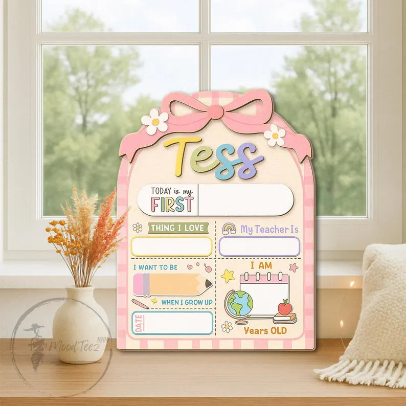 Customized First And Last Day School Sign, Back to School Sign, Kindergarten 1st Day of School Sign, First Day School Wooden School Board