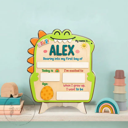 Personalized First Day School Sign, Back to School Sign, Kindergarten 1st Day of School Sign Reusable, Custom First Day School Sign