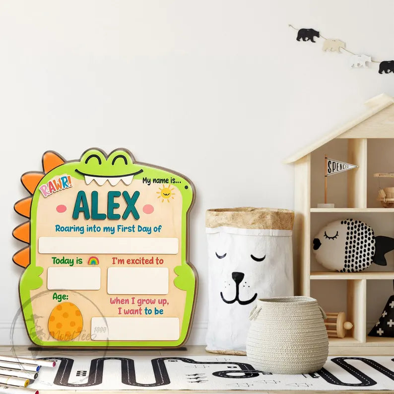 Personalized First Day School Sign, Back to School Sign, Kindergarten 1st Day of School Sign Reusable, Custom First Day School Sign