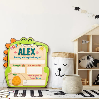 Personalized First Day School Sign, Back to School Sign, Kindergarten 1st Day of School Sign Reusable, Custom First Day School Sign