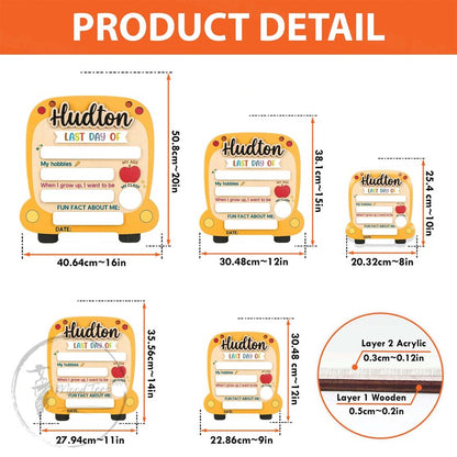 Personalized First Day School Sign, Kindergarten 1st Day of School Sign Reusable, Custom First Day School Sign, Back to School Sign
