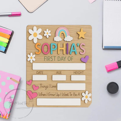 Customized First And Last Day School Sign, Back to School Sign, Kindergarten 1st Day of School Sign, First Day School Wooden School Board