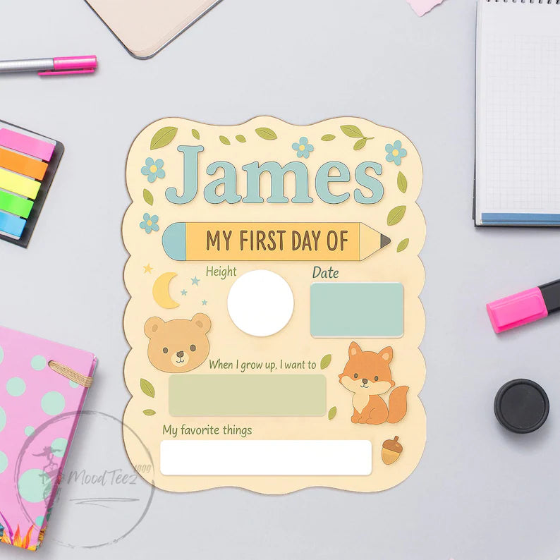 Personalized First Day School Sign, Back to School Sign, Kindergarten 1st Day of School Sign, First And Last Day School Acrylic School Board