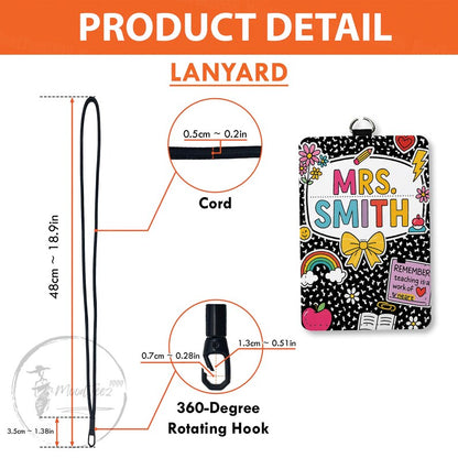 Composition Book Teacher ID Badge Holder, Back To School Gift, Lanyard Accessories, Teacher Appreciation, Teacher Gifts, Custom ID Holder