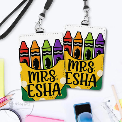 Personalized Teacher ID Badge Holder, Back To School Gift, Custom Lanyard Accessories, Teacher Appreciation, Teacher Gifts, Custom ID Holder