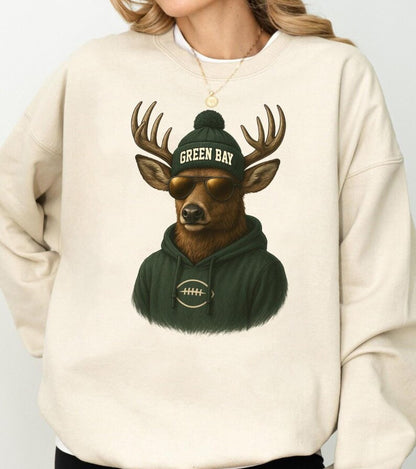 Green Bay Football Sweatshirt, Retro Sports Fan Shirt, Green Bay Mascot Sweatshirt, Trendy Game Day Gift Tee, Green Bay Football Fan Shirt