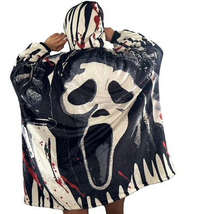 Horror Blanket Hoodie – Oversized Sherpa Hoodie unisex for Adults &Kids