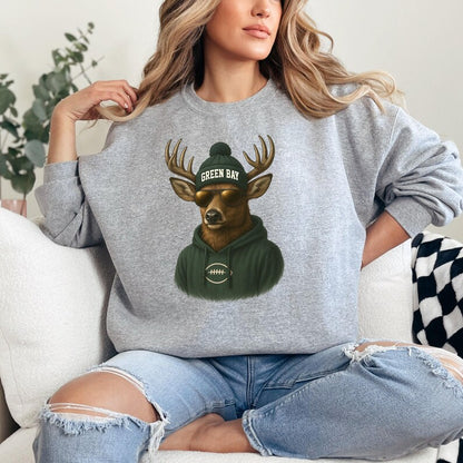Green Bay Football Sweatshirt, Retro Sports Fan Shirt, Green Bay Mascot Sweatshirt, Trendy Game Day Gift Tee, Green Bay Football Fan Shirt