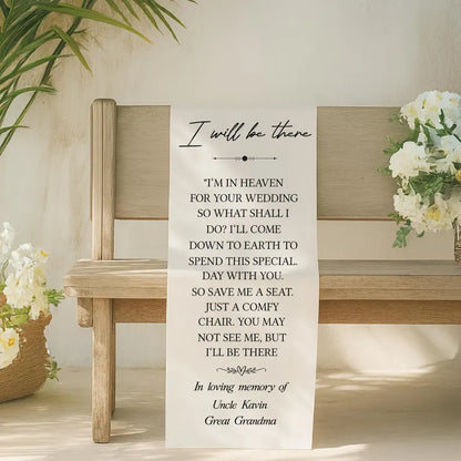In Loving Memory Wedding Chair Sign, Custom Memorial Wedding Sign, Wedding Chair Banner In Memory Of Loved Ones, Personalized Fabric Sign