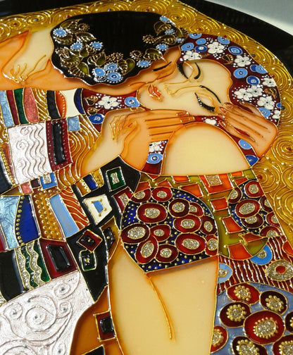Klimt The Kiss Stained glass panel Wedding gift Gift for Wedding anniversary Stained glass painting