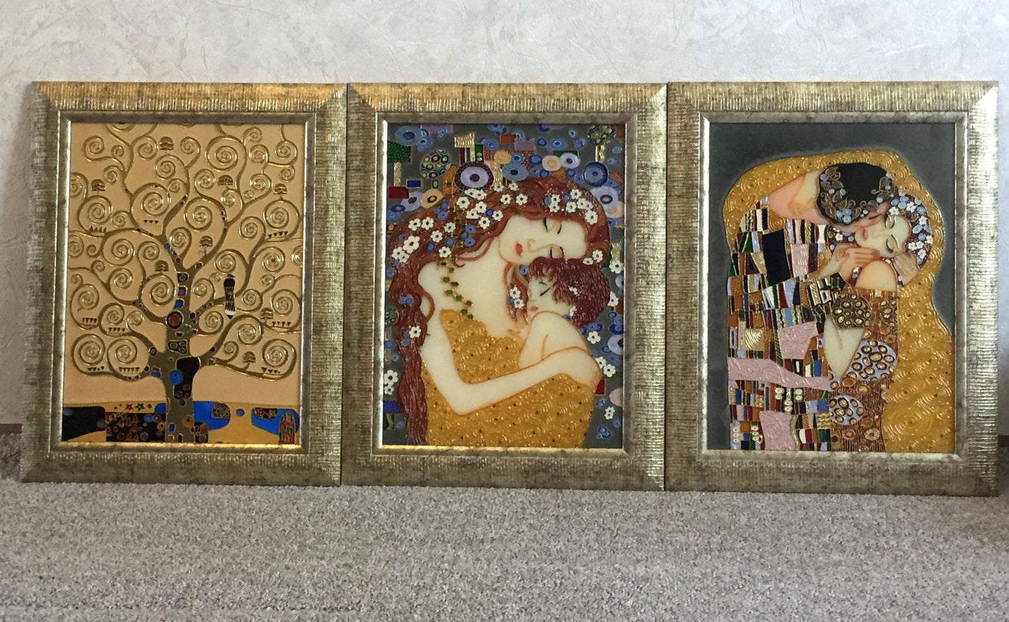 Klimt The Kiss Stained glass panel Wedding gift Gift for Wedding anniversary Stained glass painting
