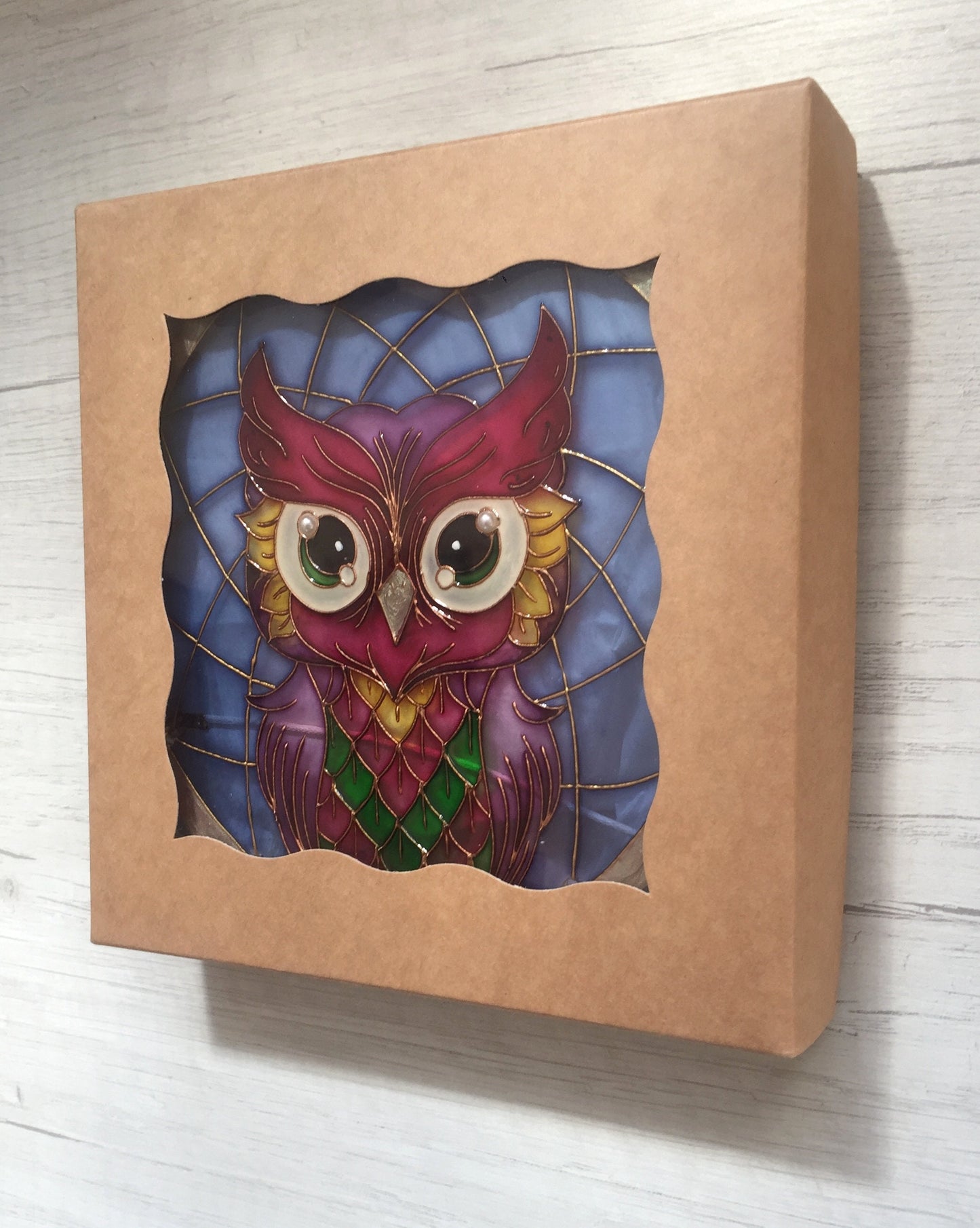 Stained Glass Owl decor Suncatcher Window Hangings