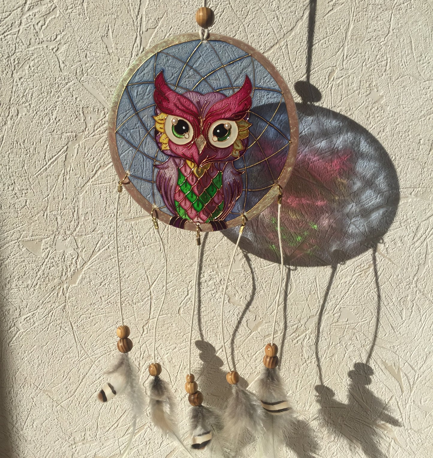 Stained Glass Owl decor Suncatcher Window Hangings