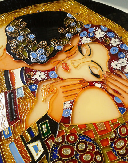 Klimt The Kiss Stained glass panel Wedding gift Gift for Wedding anniversary Stained glass painting