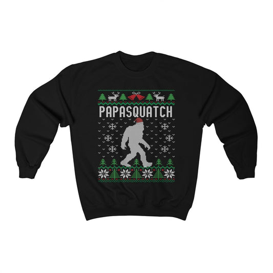 Matching Family Ugly Christmas For Dad Santa Hat Sasquatch Shirt Xmas Bigfoot Sweatshirt Unisex Heavy Blend Crewneck Sw