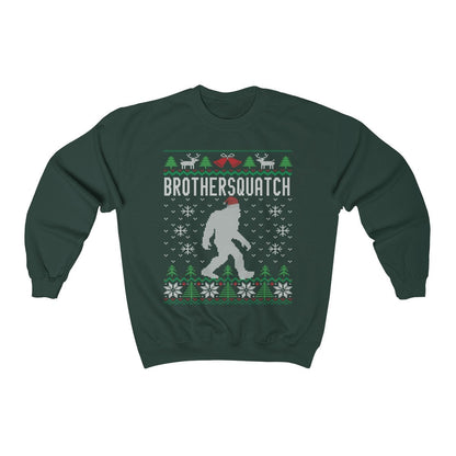 Matching Family Ugly Christmas For Brother Santa Hat Sasquatch Shirt Xmas Bigfoot Sweatshirt Unisex Heavy Blend Crewnec