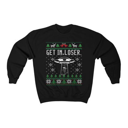 Ufo Funny Ugly Christmas For Alien Believer Paranormal Encounter Get In Loser Alien Abduction Design Shirt Xmas Et Gift