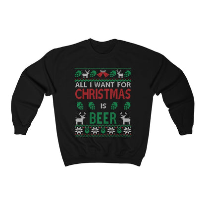 Funny Ugly Christmas For Man Beer Lover Gift Craft Beer Shirt Home Brewer Shirt Unisex Heavy Blend Crewneck Sweatshirt