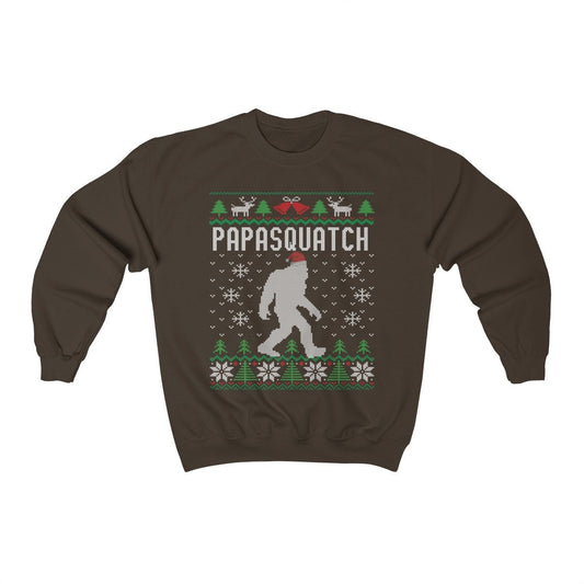 Matching Family Ugly Christmas For Dad Santa Hat Sasquatch Shirt Xmas Bigfoot Sweatshirt Unisex Heavy Blend Crewneck Sw