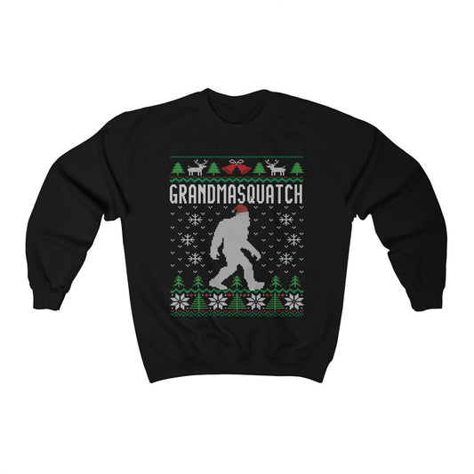 Matching Family Ugly Christmas For Grandma Santa Hat Sasquatch Shirt Xmas Bigfoot Sweatshirt Unisex Heavy Blend Crewne