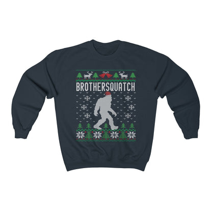 Matching Family Ugly Christmas For Brother Santa Hat Sasquatch Shirt Xmas Bigfoot Sweatshirt Unisex Heavy Blend Crewnec