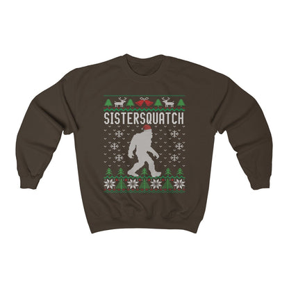 Matching Family Ugly Christmas For Sister Santa Hat Sasquatch Shirt Xmas Bigfoot Sweatshirt Unisex Heavy Blend Crewneck