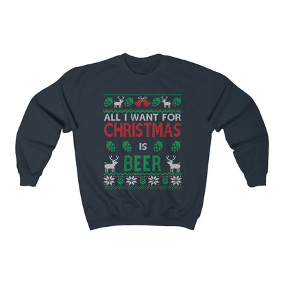 Funny Ugly Christmas For Man Beer Lover Gift Craft Beer Shirt Home Brewer Shirt Unisex Heavy Blend Crewneck Sweatshirt