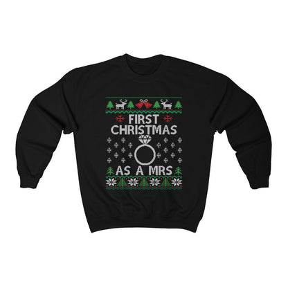 Newly Wed Bride Ugly Christmas Sweatshirt | First Christmas as a Mrs | New Wife Gift | Just Married Holiday Shirt