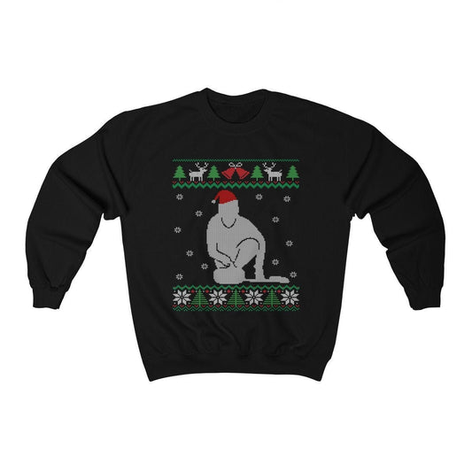 Curling Santa Ugly Christmas Sweatshirt | Funny Curler Gift | Curling Team Shirt | Curling Fan Shirt